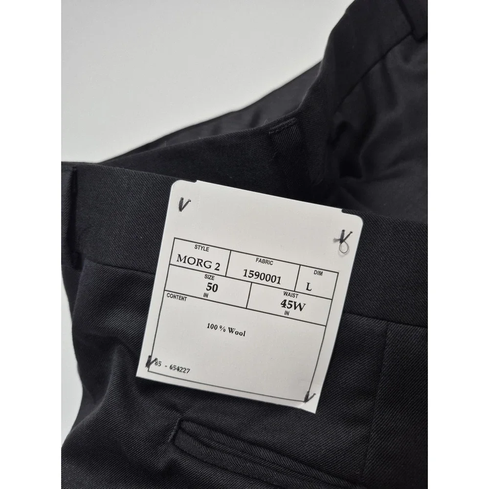 Calvin Klein Suit Mens 50 Long Black Super 140s Wool 2 Piece 45x36 NWT FLAW